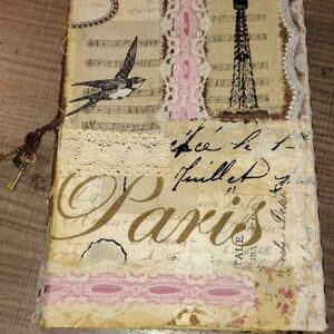 Handmade Vintage Paris Junk Journal - (neutral, Coffee Dyed & Open Canvas pages